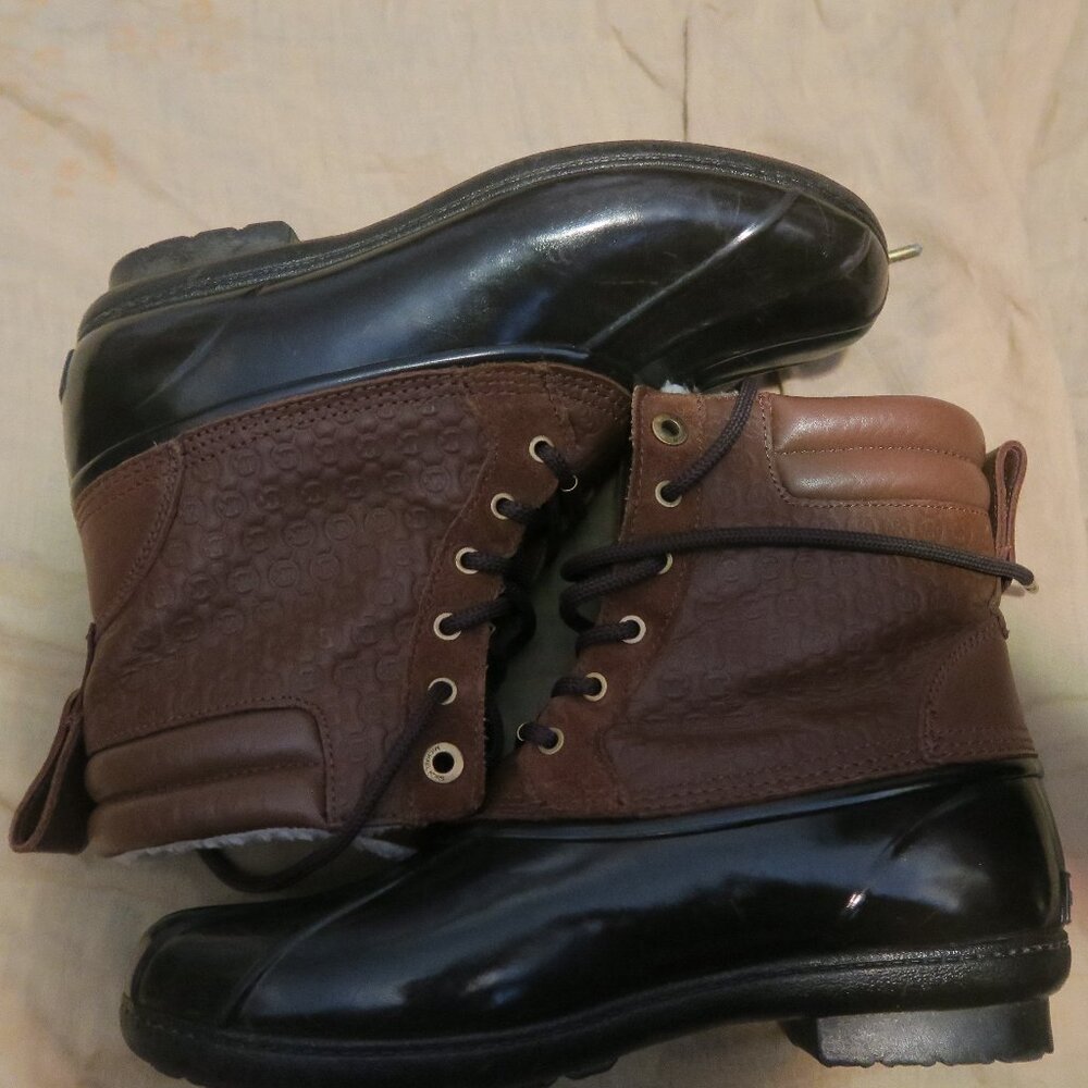 Michael Kors Easton MK Logo Leather Waterproof Rain Booties Ankle Boots Shoes 9 - Picture 10 of 10